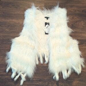 Jocelyn White Fur Vest